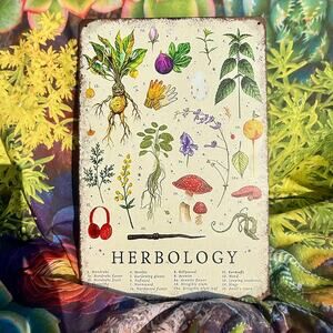 Harry Potter Herbology Sign 12x8 Metal Wall Art NWOT Magical Botanical Decor